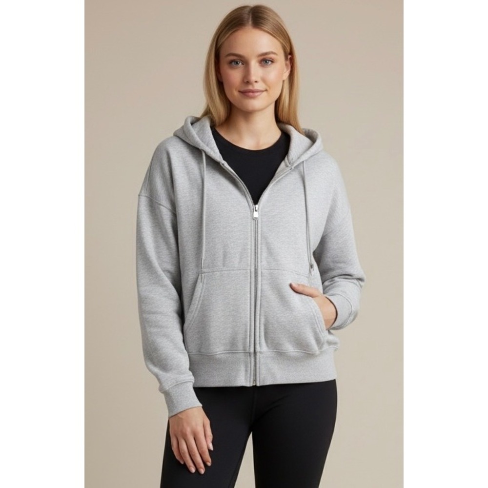 Tuff Athletics Grey Full Zip Fleece Hoodie XL Sweaters Sweatshirts Grey Heather